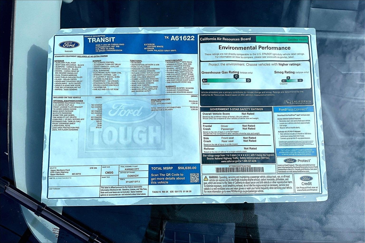 2026 Ford Transit Cargo Van High Roof 350 Cargo Van