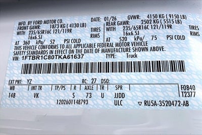 2026 Ford Transit Cargo Van 250