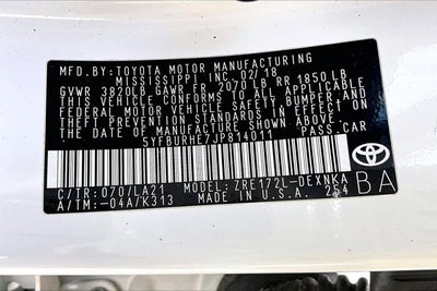 2018 Toyota Corolla XLE