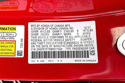 2022 Honda Civic Sedan EX