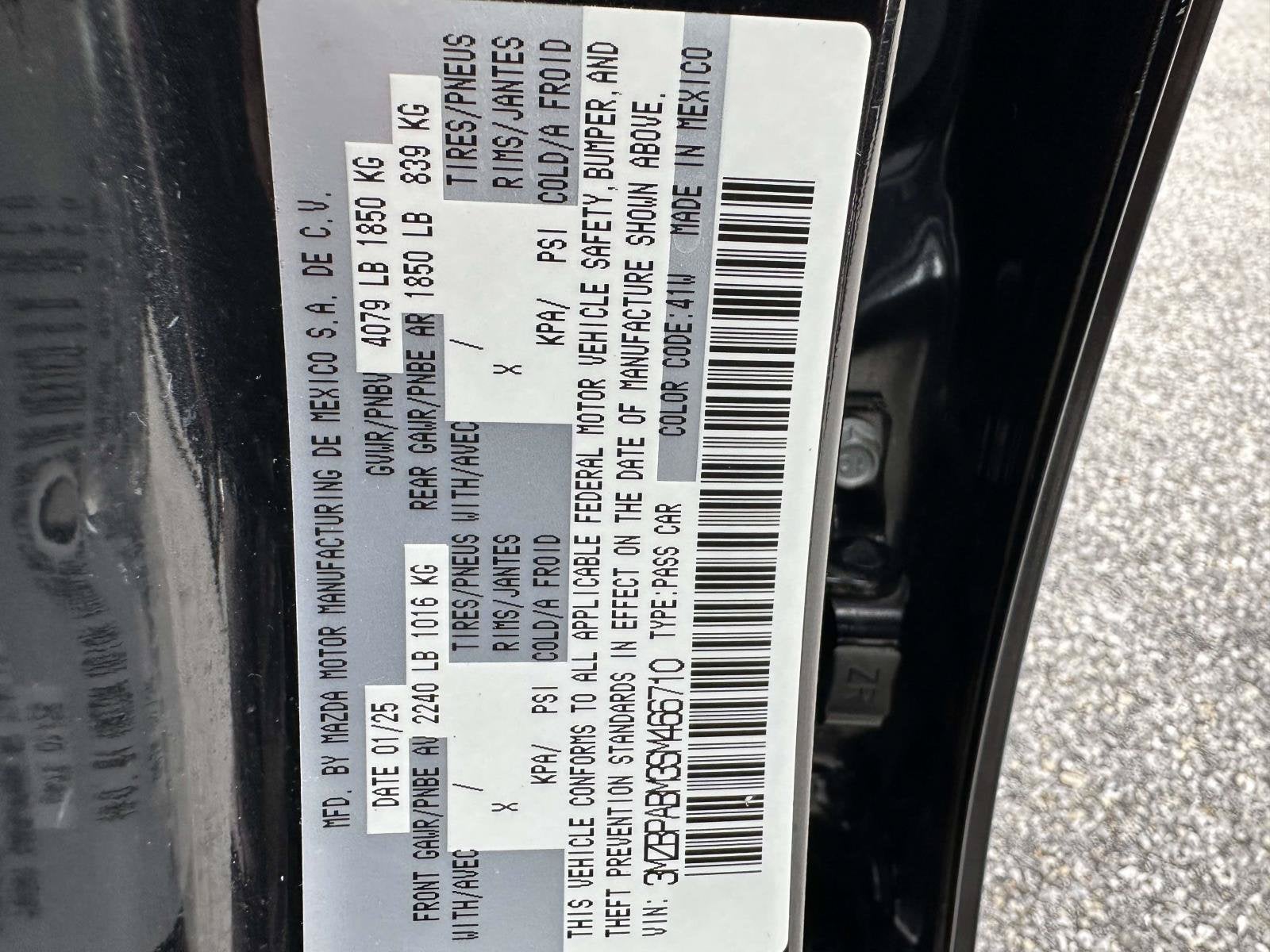 2025 Mazda Mazda3 Sedan 2.5 S Select Sport