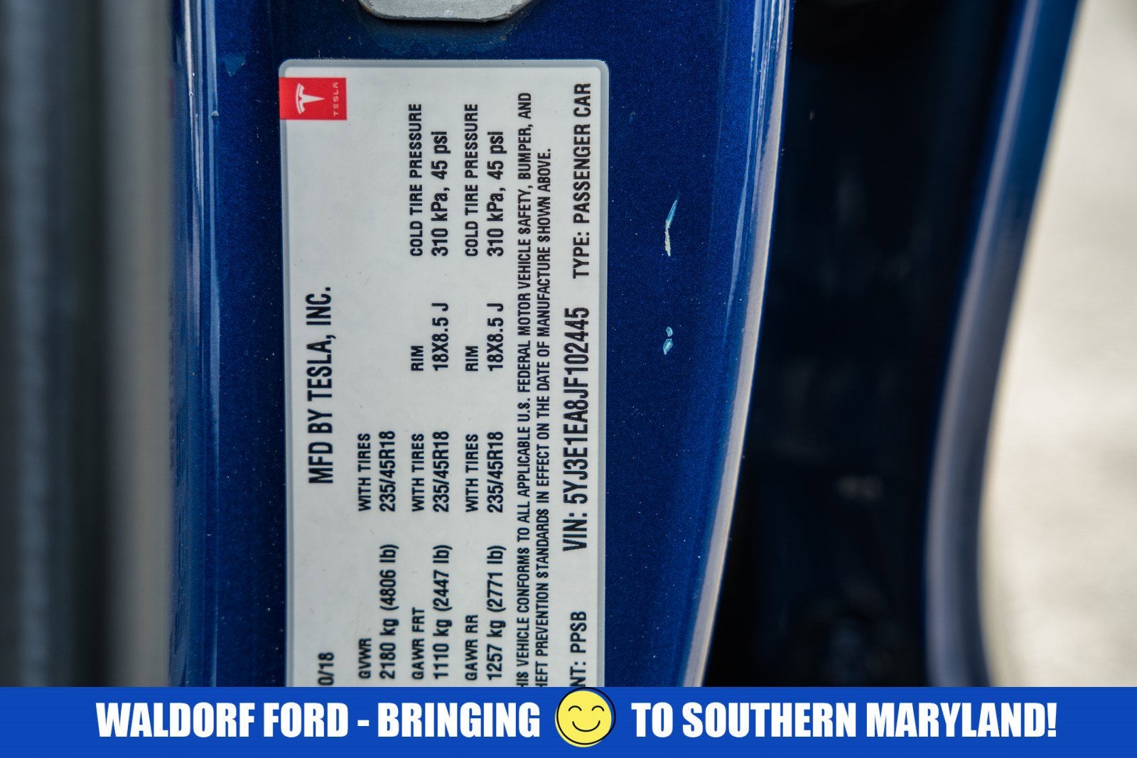 2018 Tesla Model 3 Long Range Battery