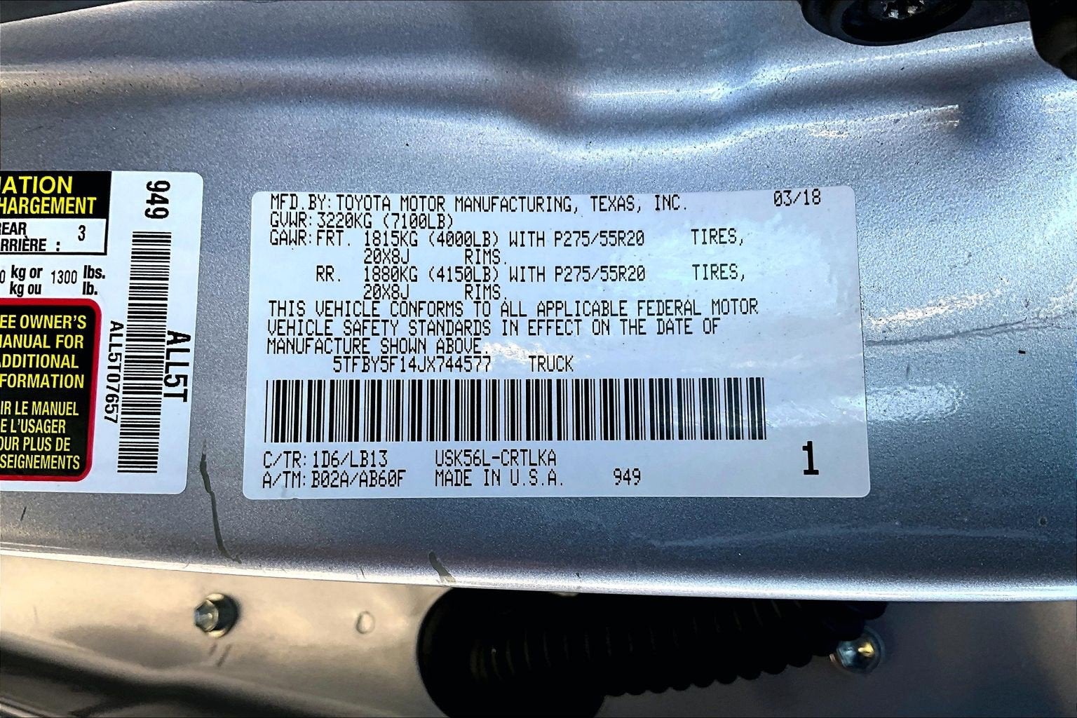 2018 Toyota Tundra Limited 5.7L V8